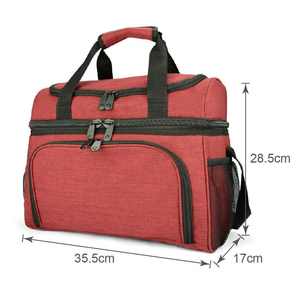 19L Dual Compartment Insulated Lunch Bag Cooler Bag