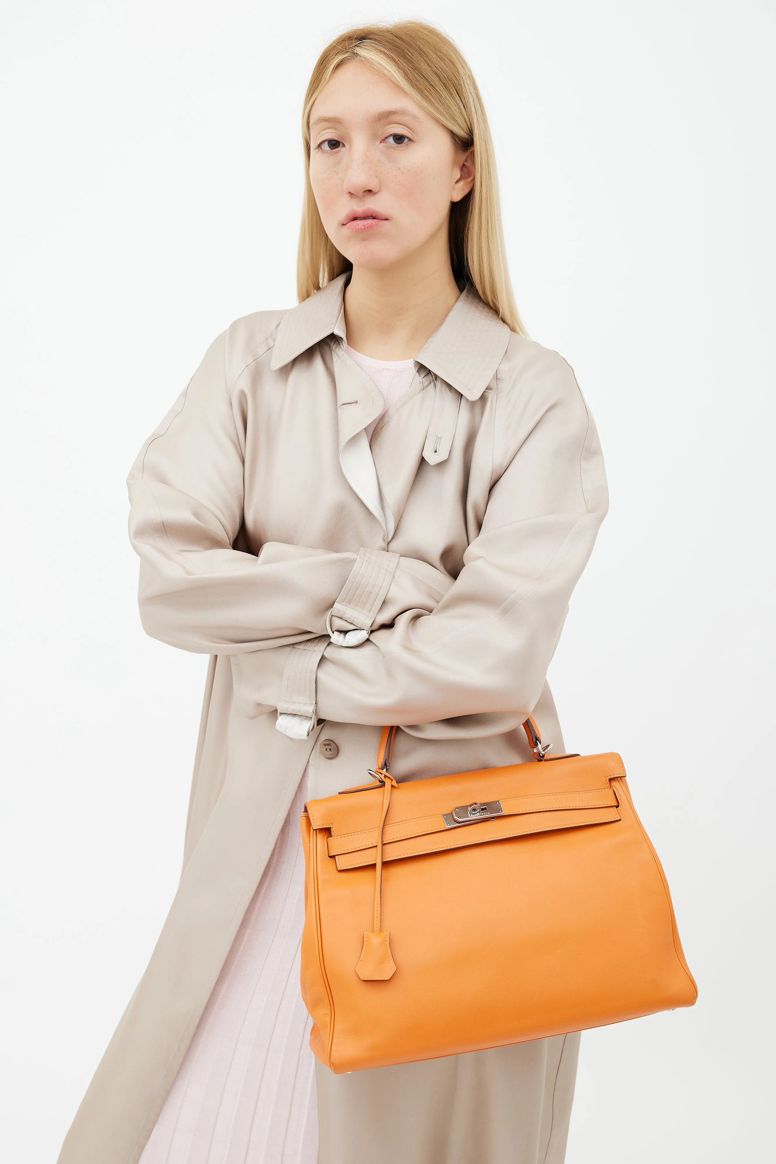 2011 Orange Retourne Kelly 35 Leather Bag