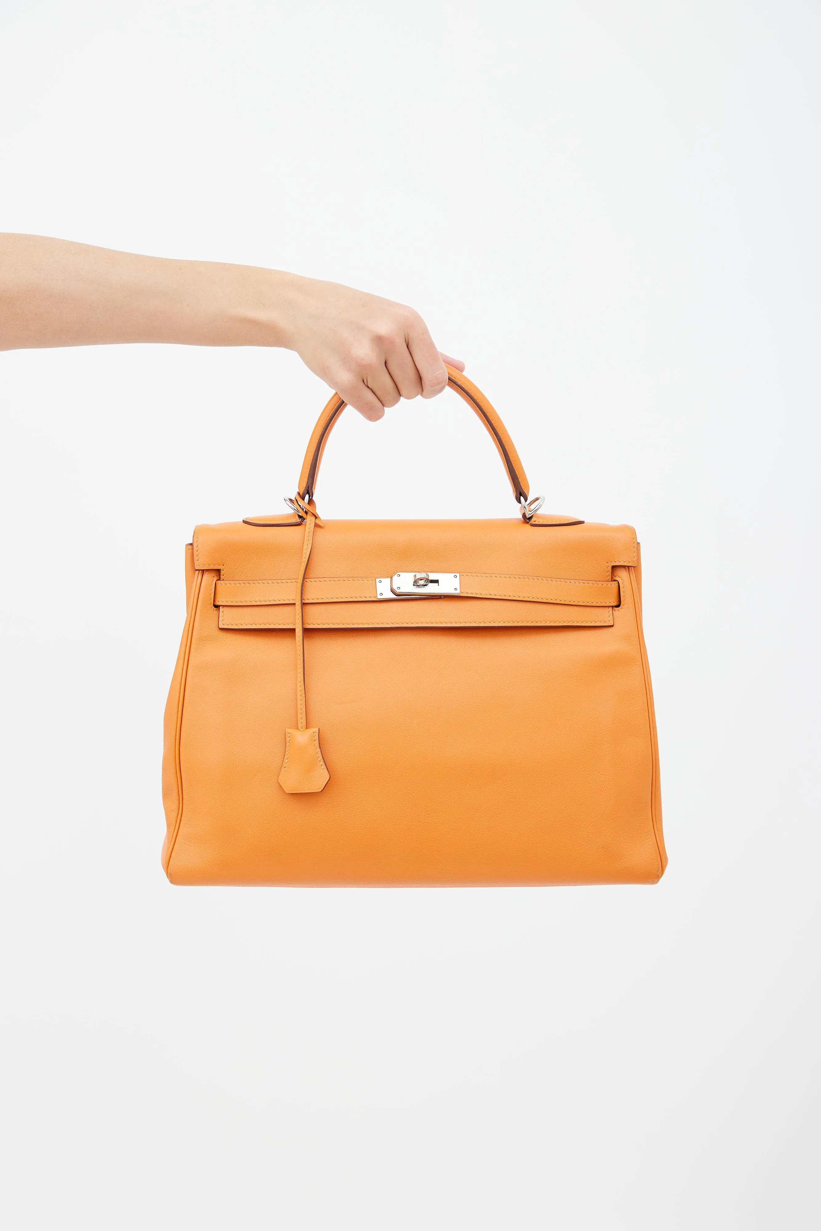 2011 Orange Retourne Kelly 35 Leather Bag