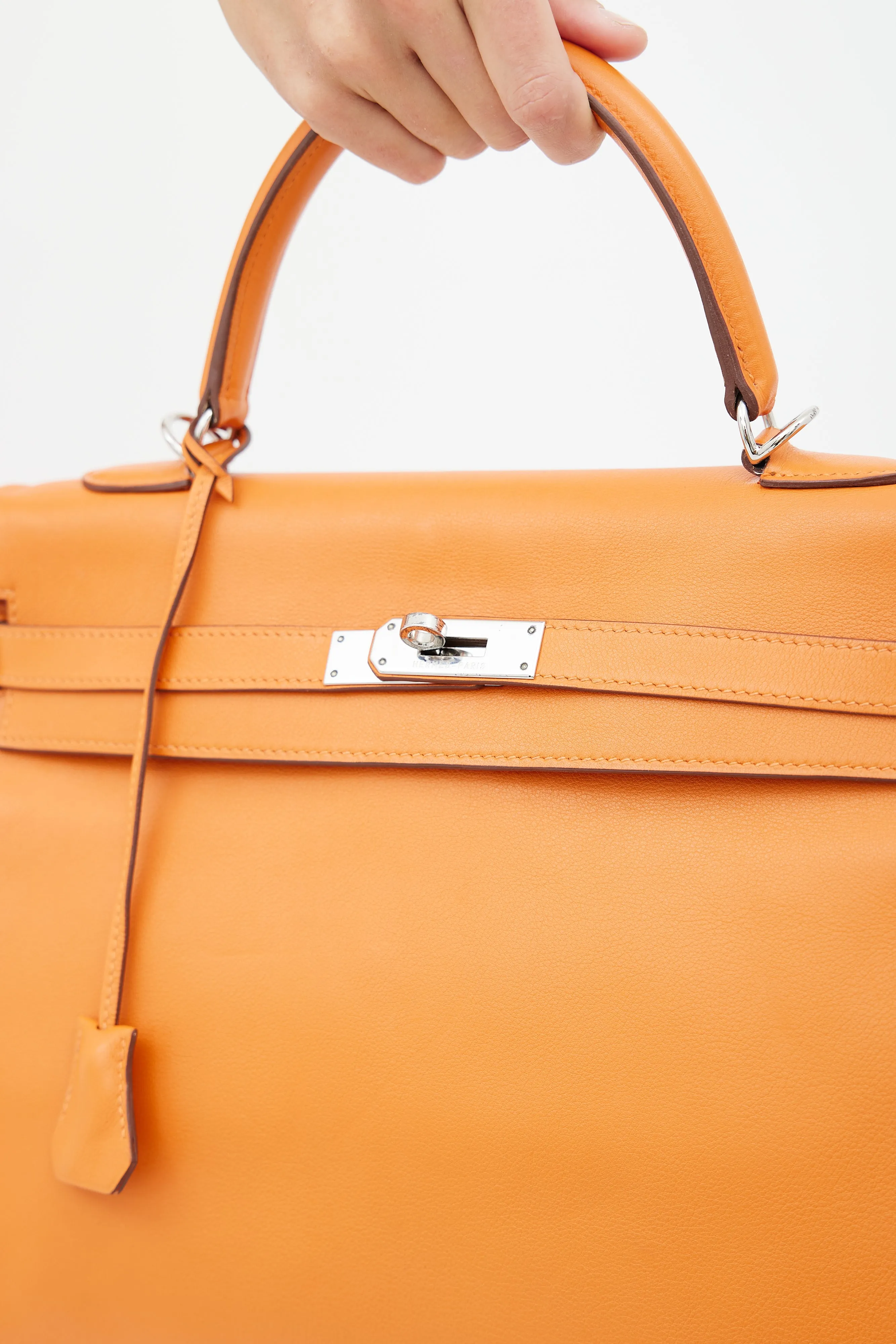 2011 Orange Retourne Kelly 35 Leather Bag