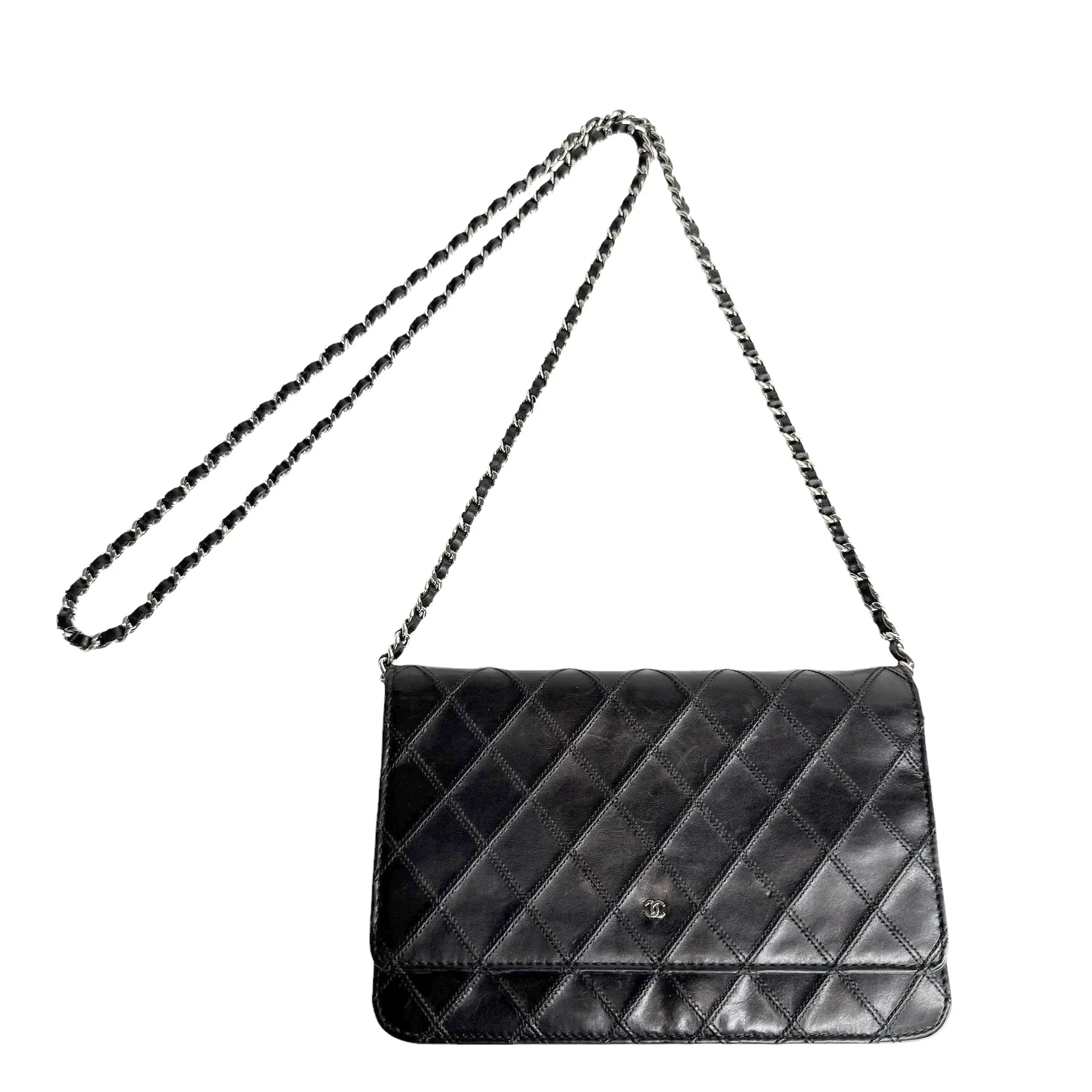 2012 Black Wallet on Chain Bag