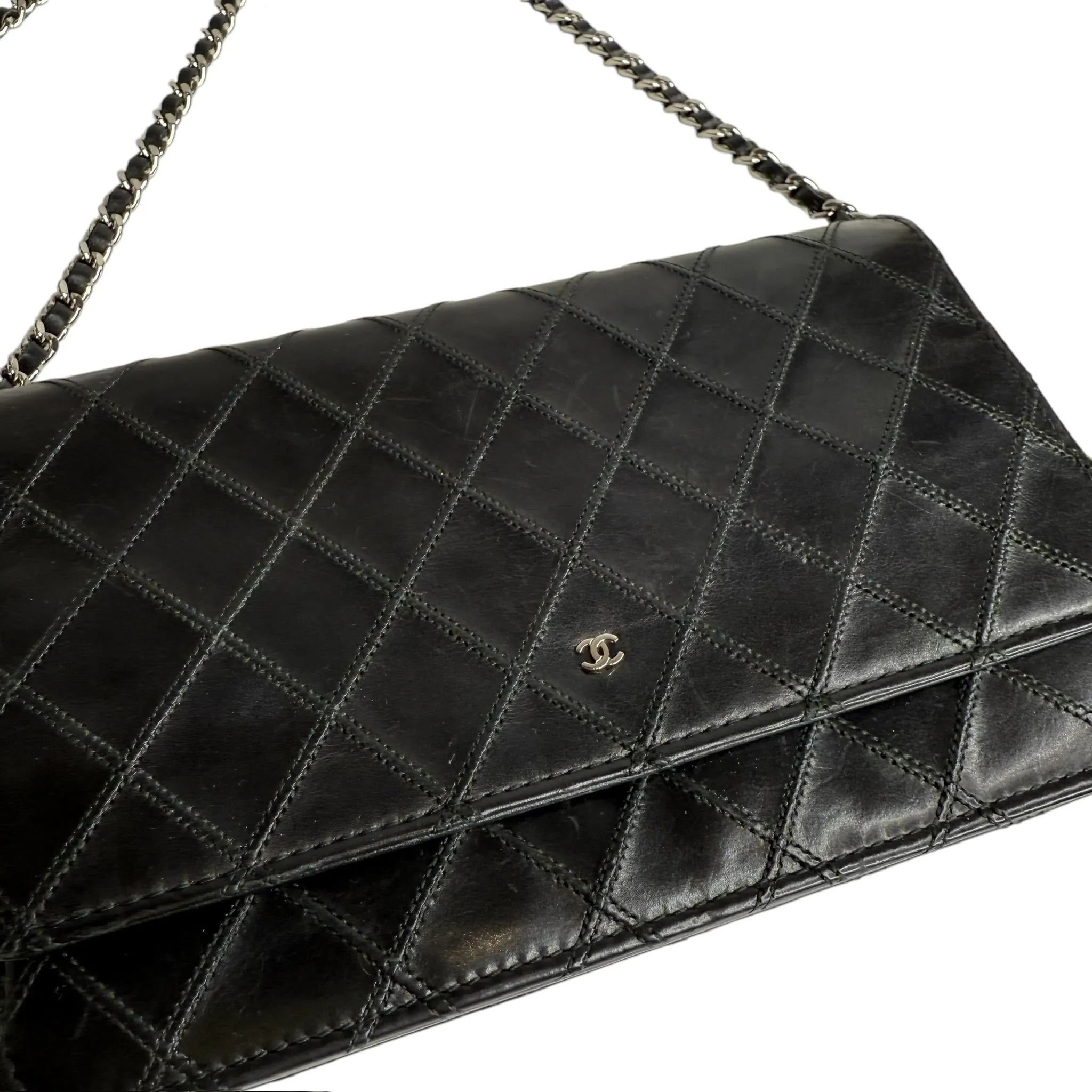 2012 Black Wallet on Chain Bag