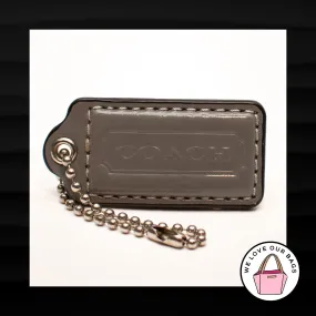 2" Medium COACH GRAY GREY LEATHER KEY FOB BAG CHARM KEYCHAIN HANGTAG