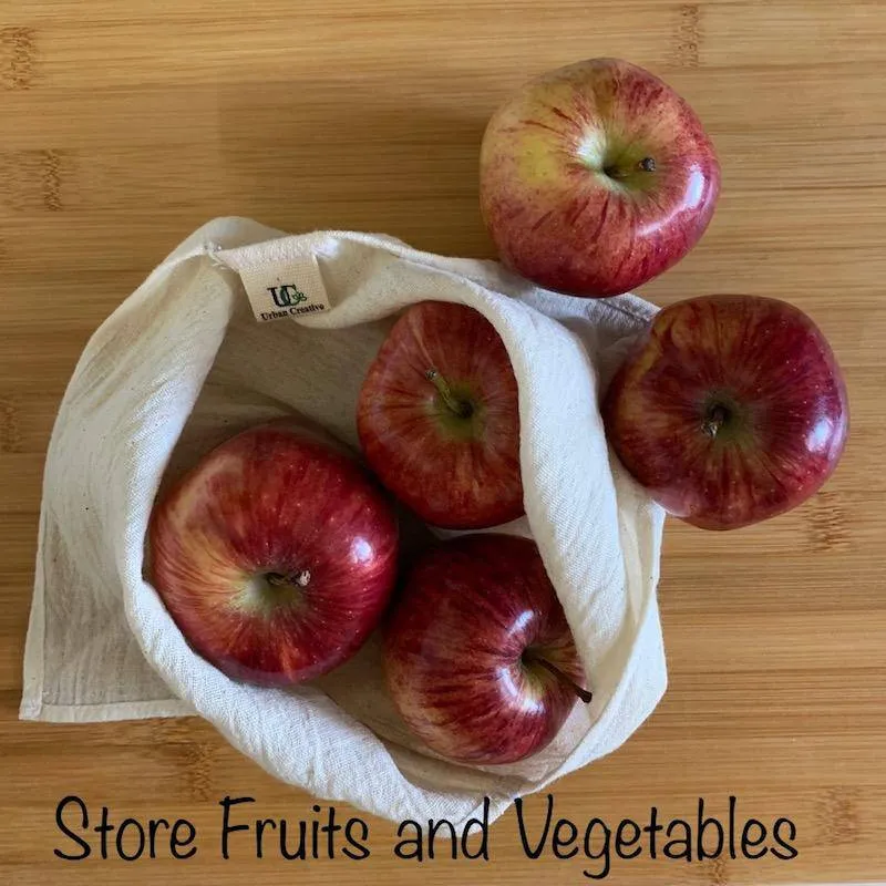 3 Organic Cotton Bento Bags for Veggies, Roti, Sprouting & Paneer