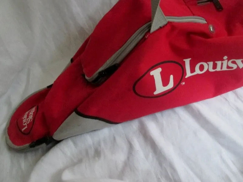 36" LOUISVILLE SLUGGER LOCKER BASEBALL BAT Little League Bag Holder Case RED GRAY Duffle