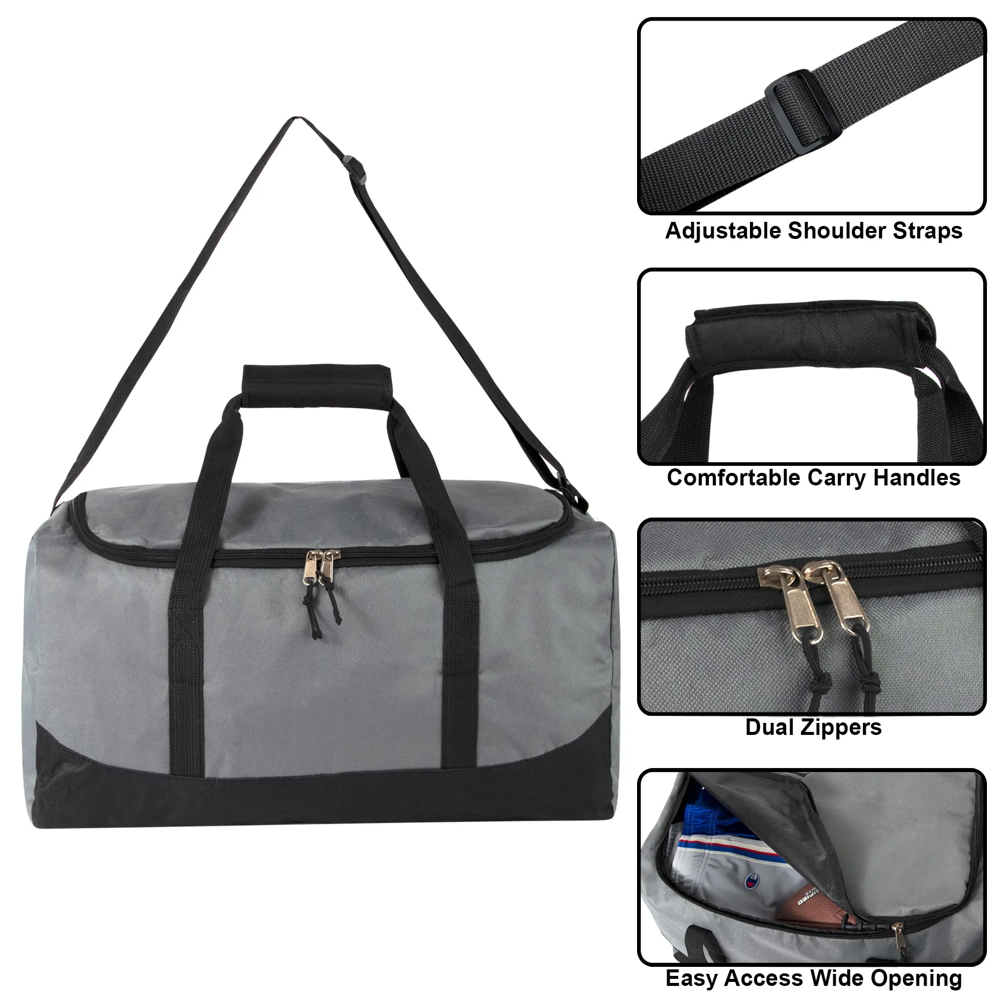 50cm Duffel Bag 39L Capacity - Grey