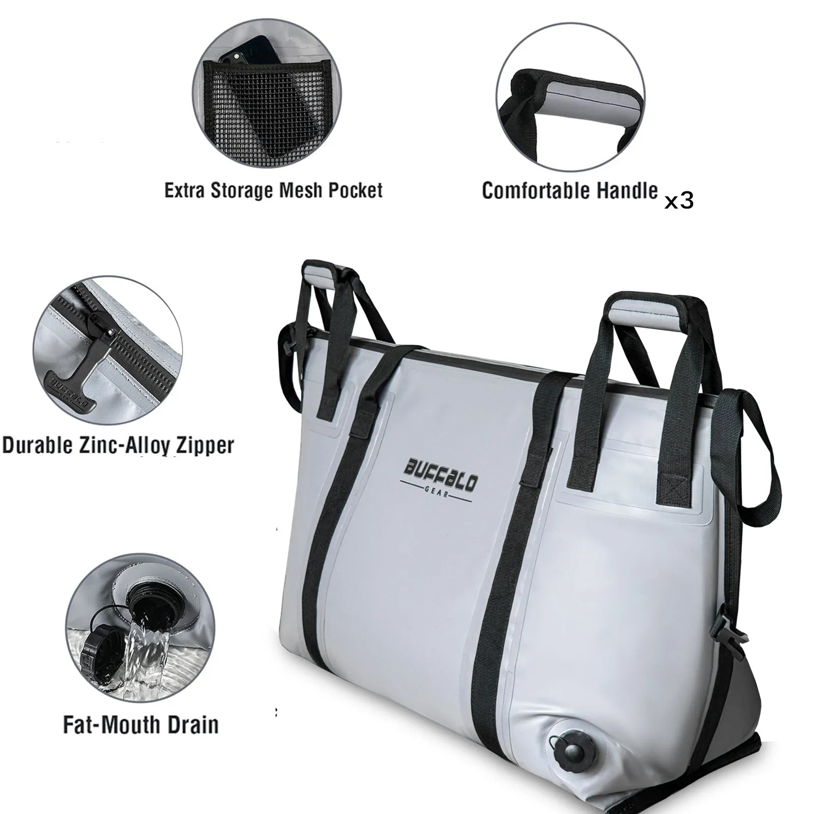 55L Insulated Fish Cooler Bag With Flat Bottom