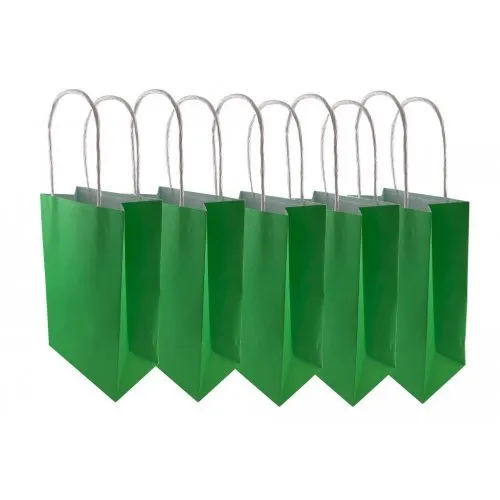 5pk Green Paper Party Gift Bags