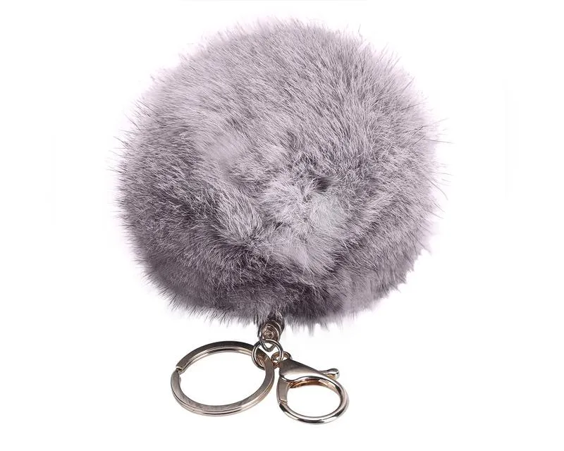 6 Pcs Fluffy Fur Ball Keychain