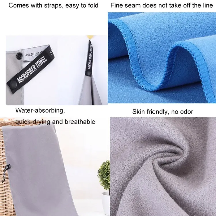 Absorbent Quick Dry Sports Towel Microfiber Bath Towel 40x80cm(Gray Waterproof Matte Bag)