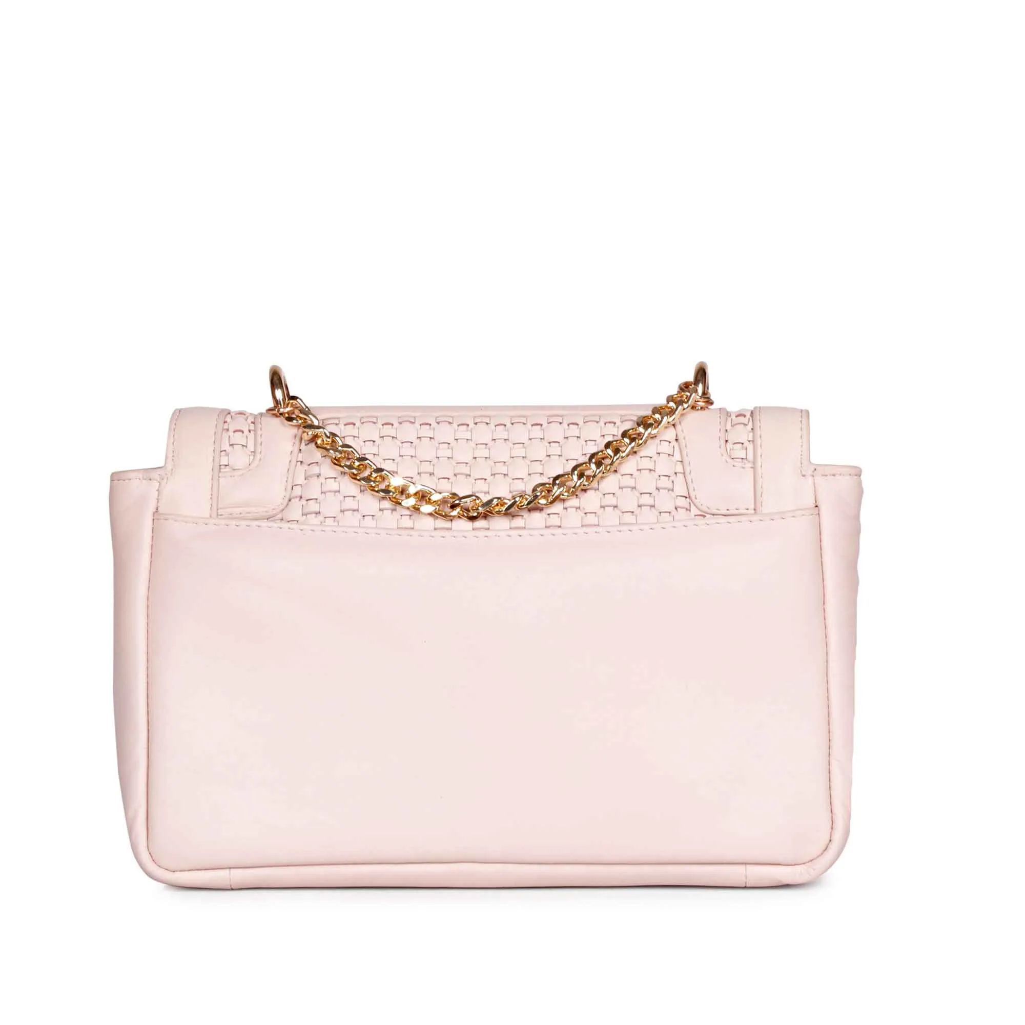 Addie Pink Blush Hand Woven Leather Sling Bags