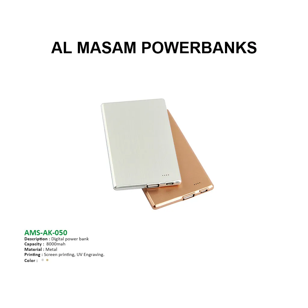 AMS-AK-050 - Sleek Metal power banks (8000 mah)