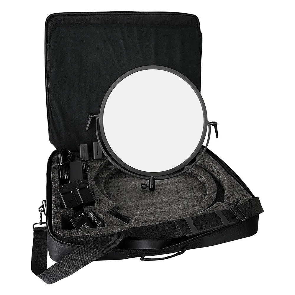 Award Winning Fotodiox Pro FlapJack Studio LED C-700RSV Bicolor Edge Light - 18in Round Ultra-thin, Ultrabright, Dual Color LED Photo/Video Light Kit