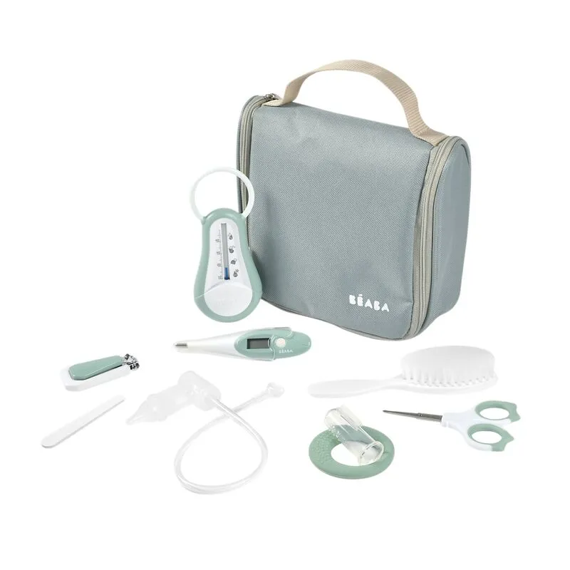 Béaba Toiletry Bag With Care Set | Sage Green