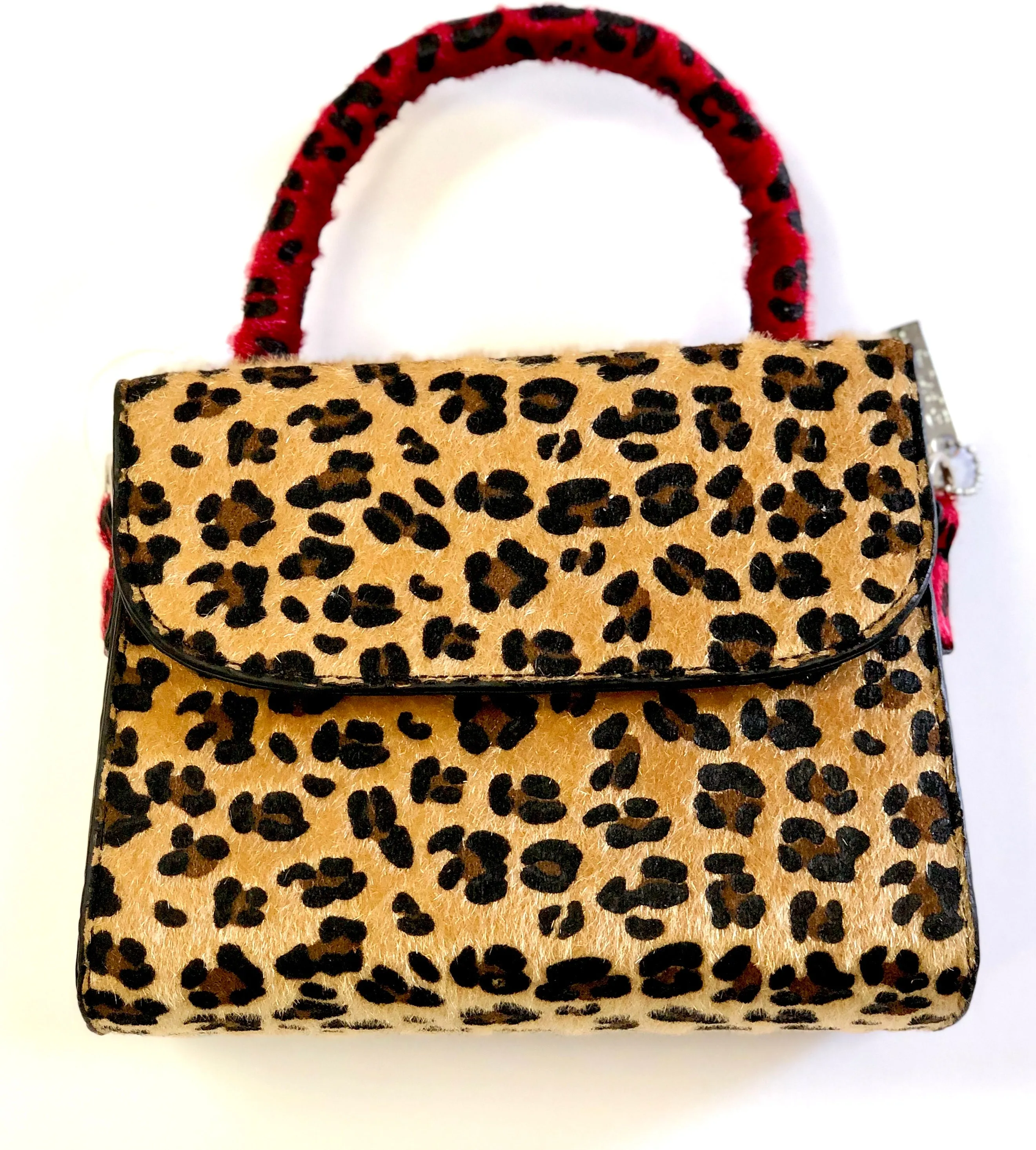 Bari Lynn Leopard Handbag w/Crossbody Strap