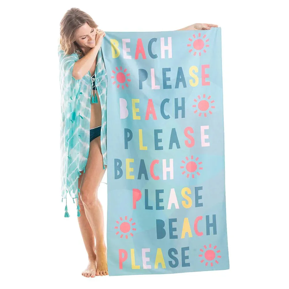 Beach Please Repeat Quick Dry Beach Towel