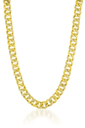 Belleville Dual Golden and CZ Chain Necklace