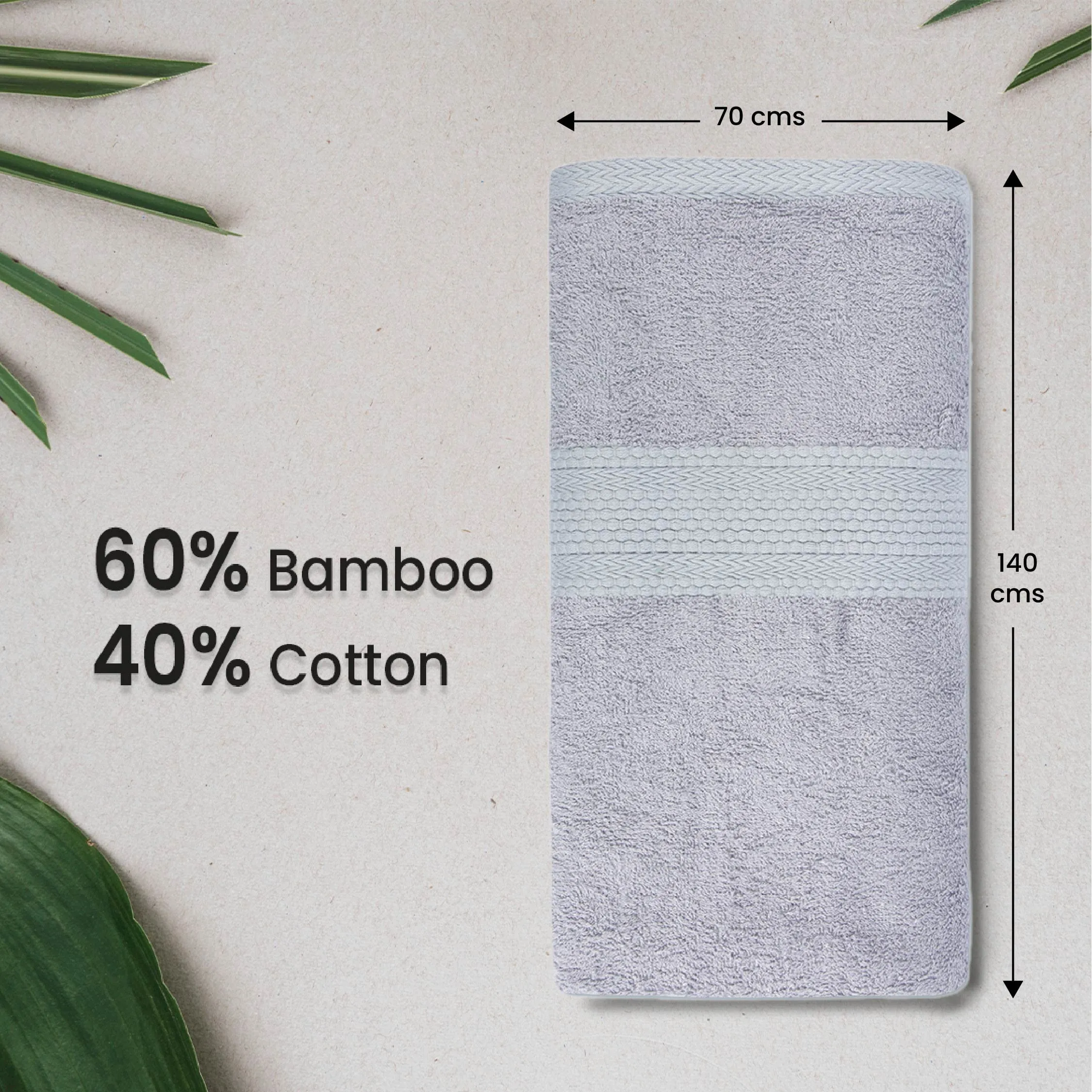 BePlush Bamboo Towels for Bath | Ultra Soft, Highly Absorbent, Quick Dry, Anti Bacterial Bamboo Bath Towel for Men & Women || 450 GSM, 27 x 55 Inches (1, Grey)