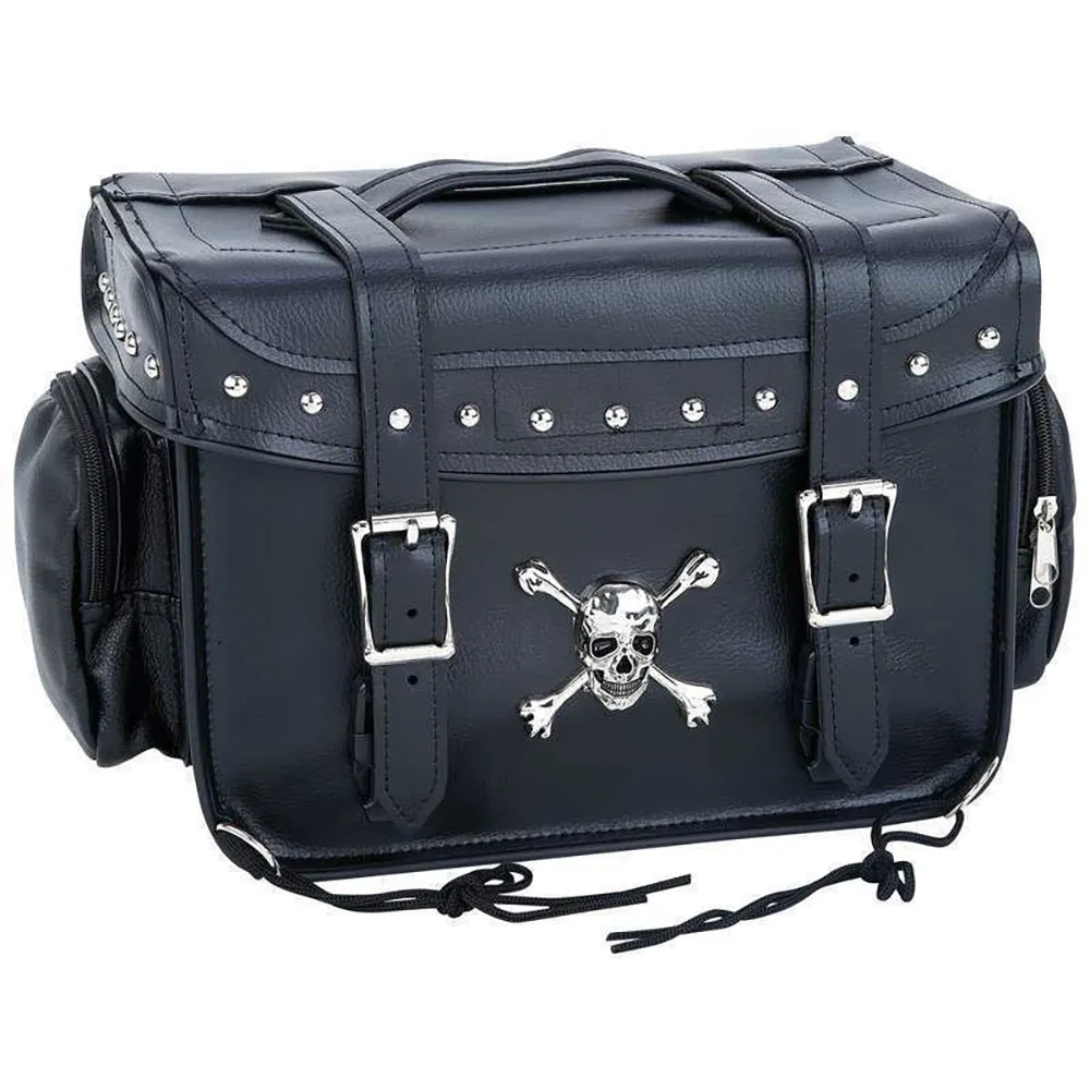 Biker Cooler Bag Beer Trunk Motorcycle Skull Medallion w/ Carry Strap Pockets