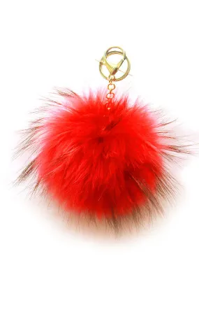 BL0526 Red Bold Pom Pom Fur Ball Key Chain