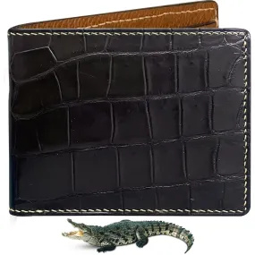 Black Alligator Wallet Hand Stitching | VINAM-90