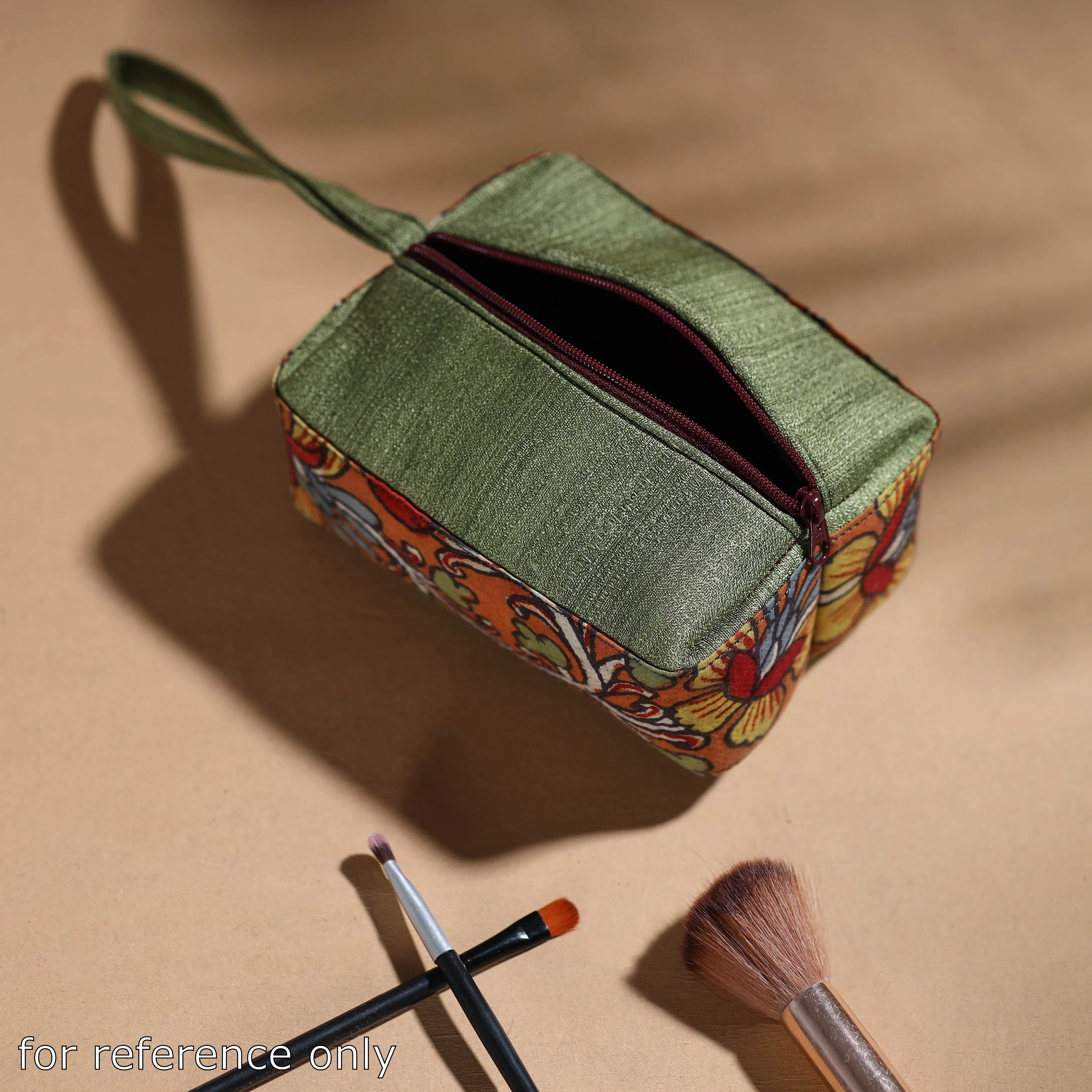 Black - Handpainted Kalamkari Multipurpose Cosmetic/Toiletry Bag 49