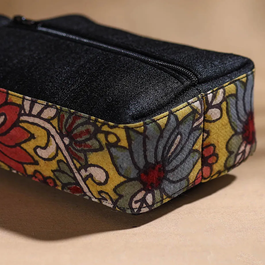 Black - Handpainted Kalamkari Multipurpose Cosmetic/Toiletry Bag 49