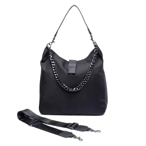 Black HydroHobo® Bag with Gunmetal Hardware