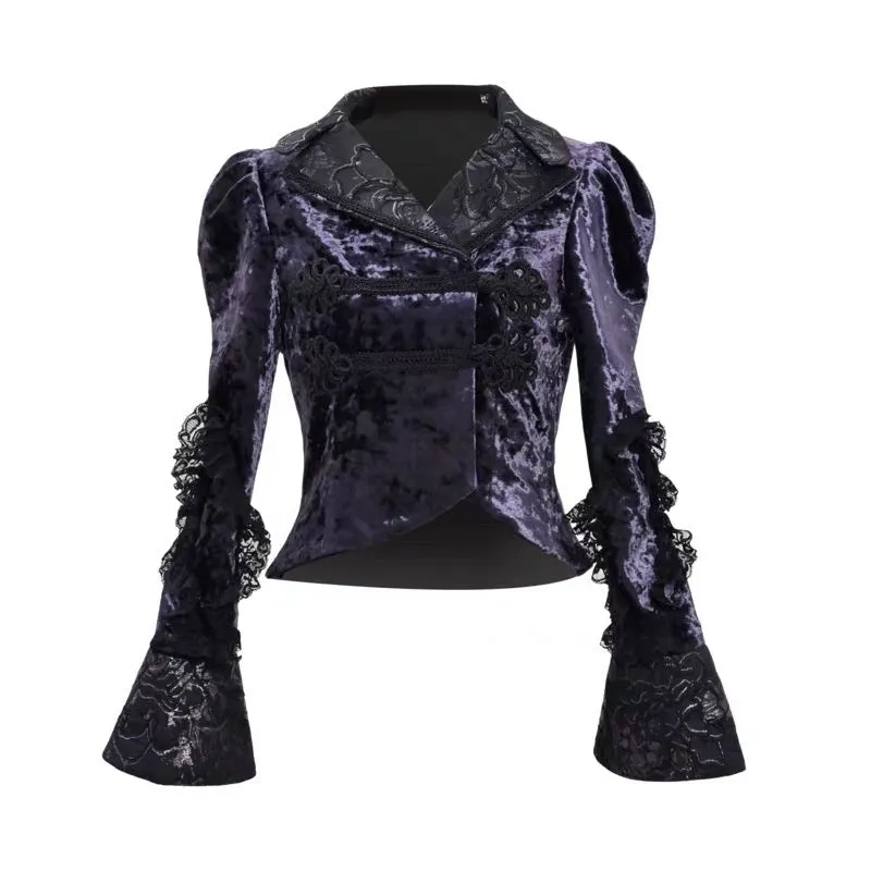 [Blood Supply]Lunar Velvet Vintage Halloween Top