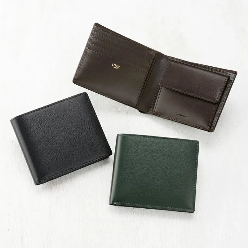 Box Calf Cow Leather Wallet with Coincase