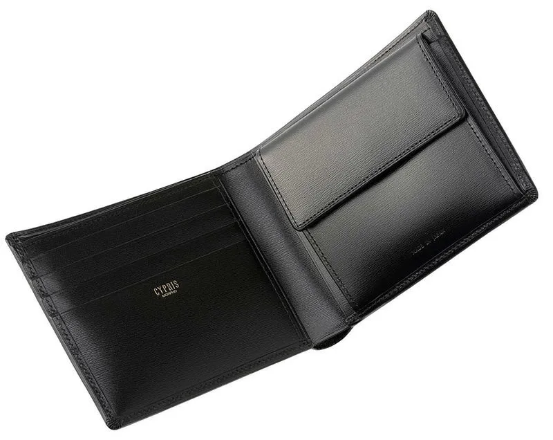 Box Calf Cow Leather Wallet with Coincase