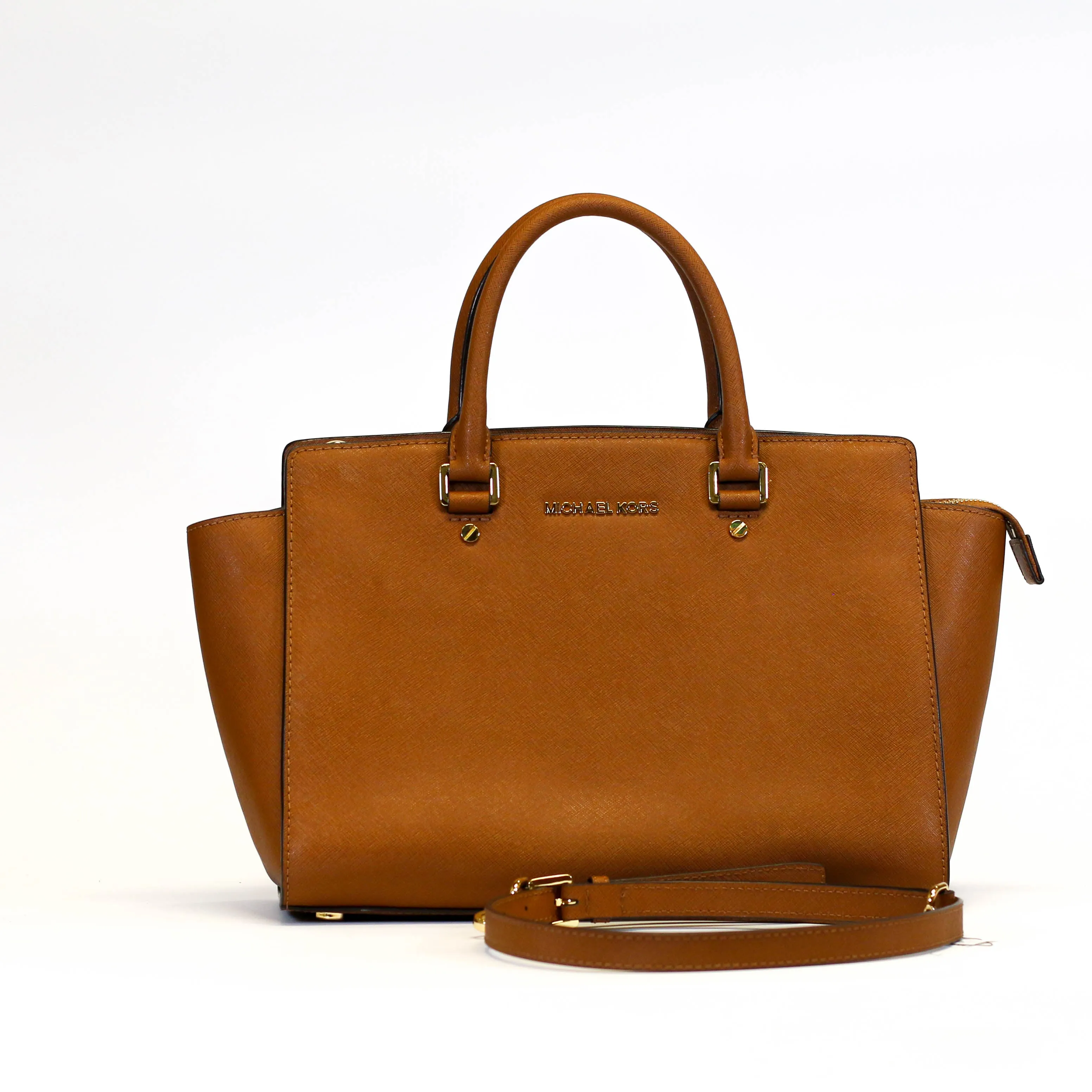 Brown Saffiano Satchel