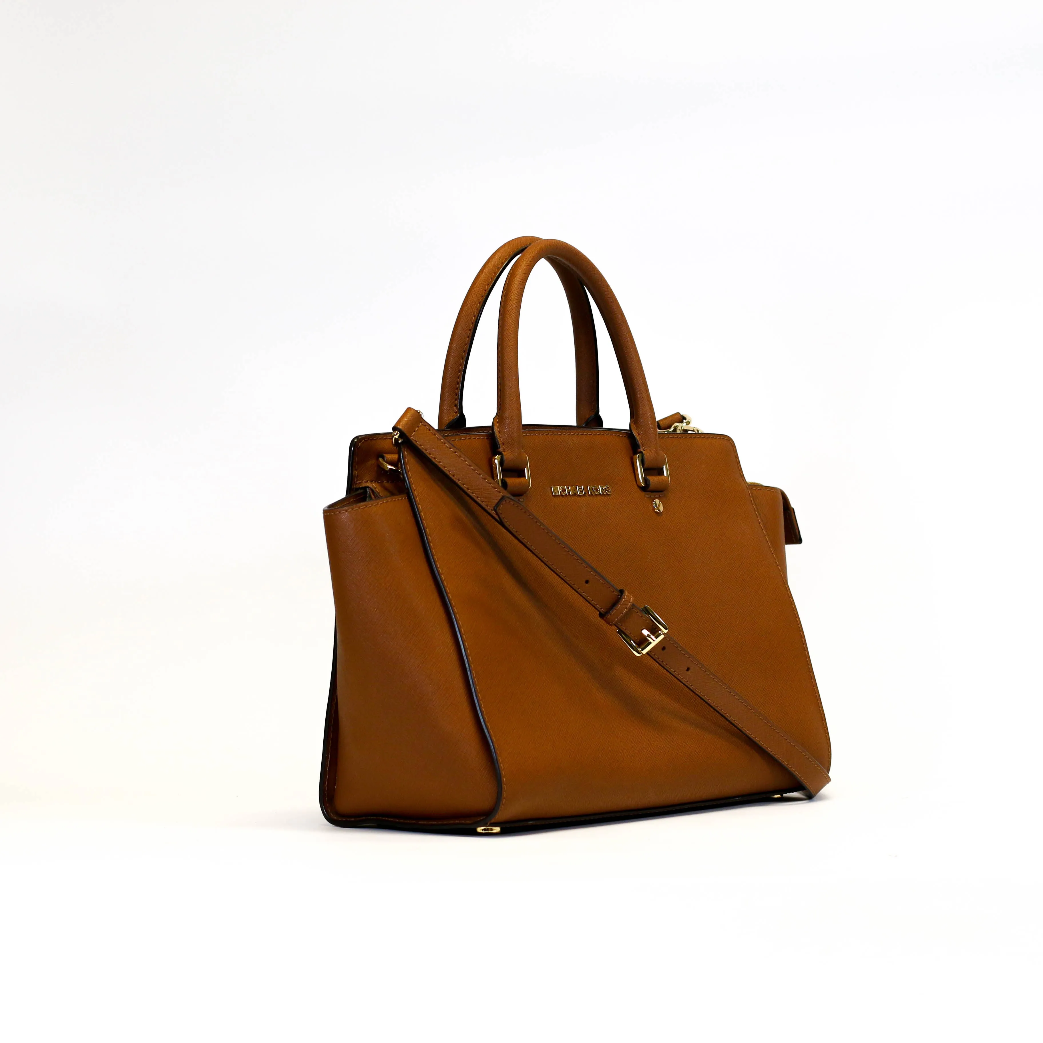 Brown Saffiano Satchel