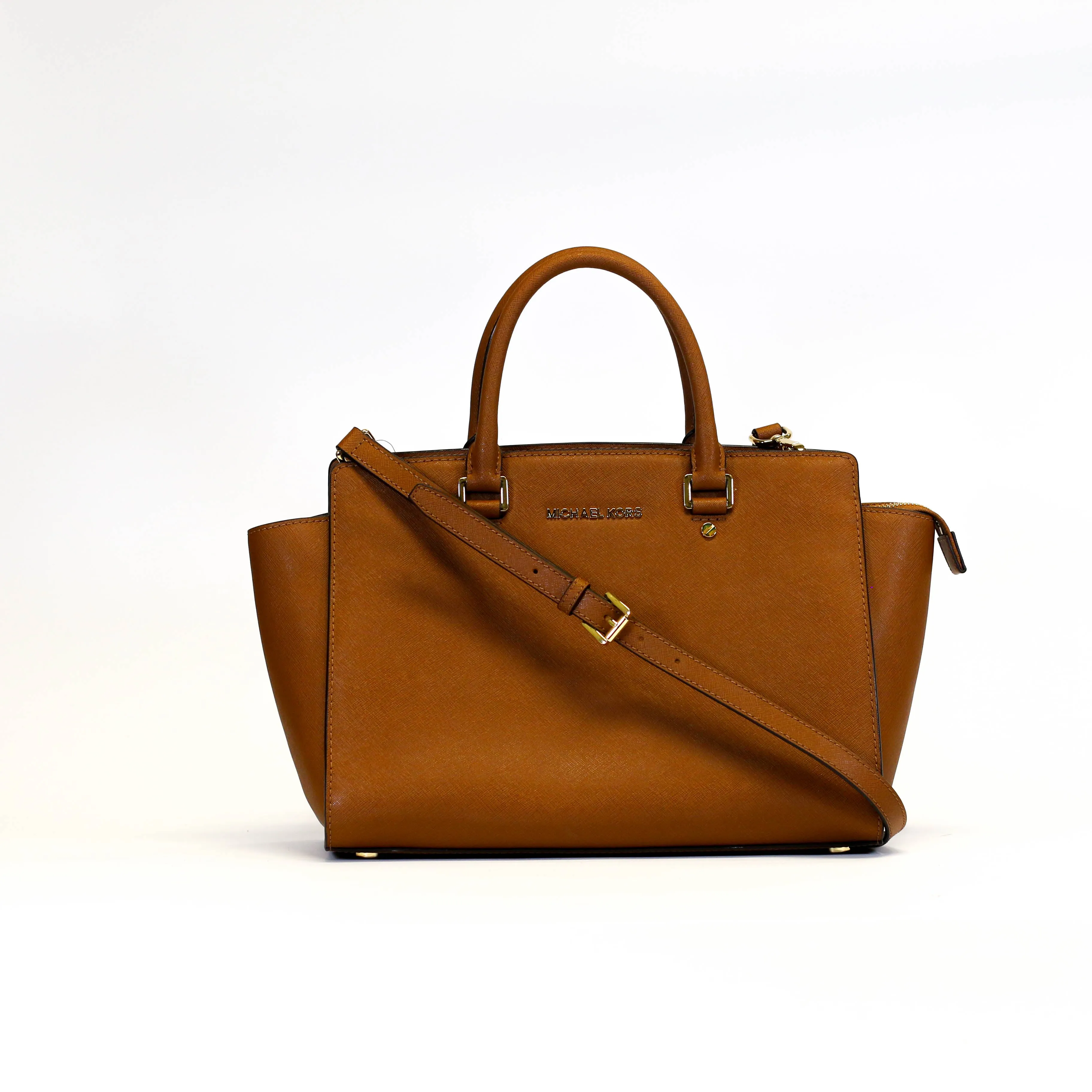 Brown Saffiano Satchel