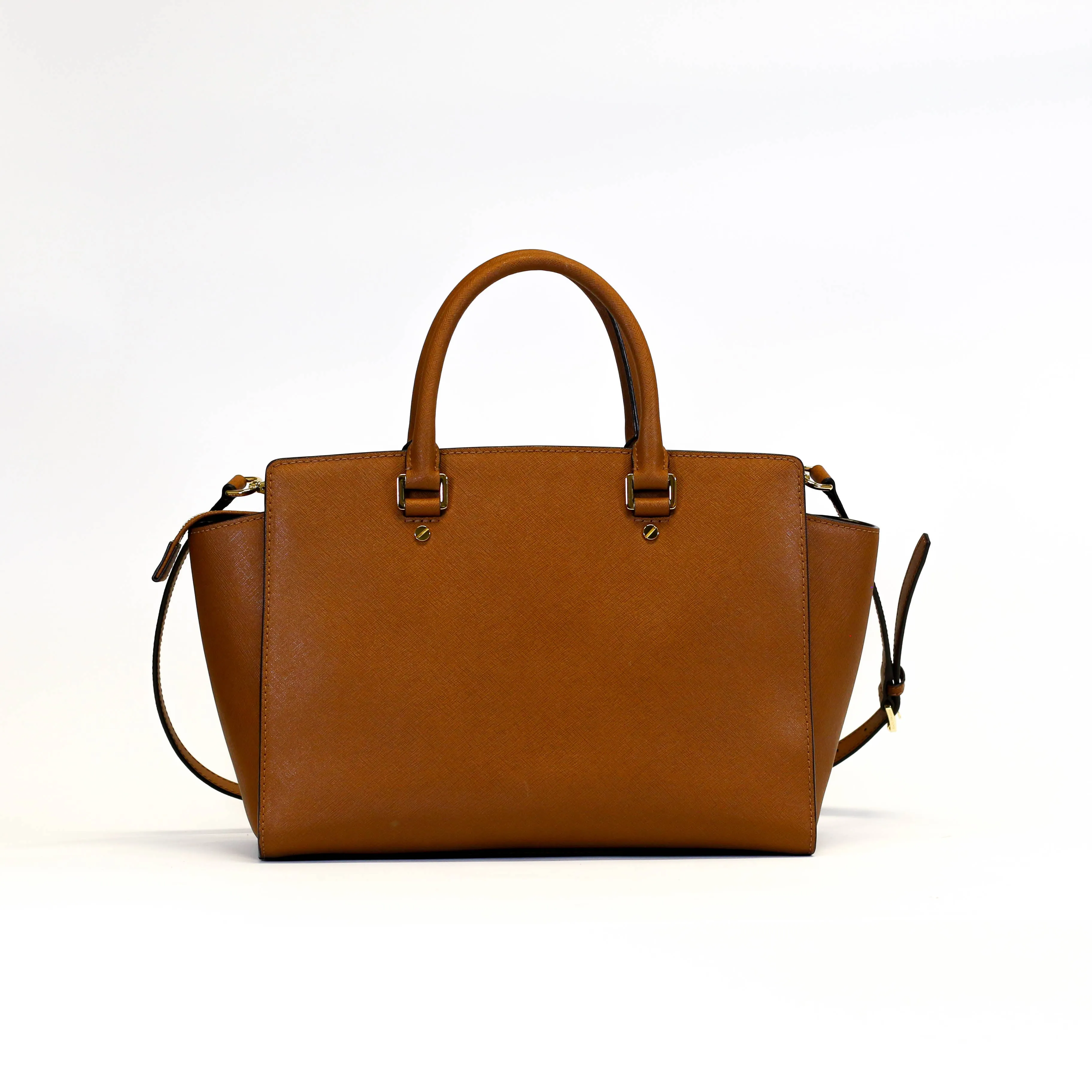 Brown Saffiano Satchel