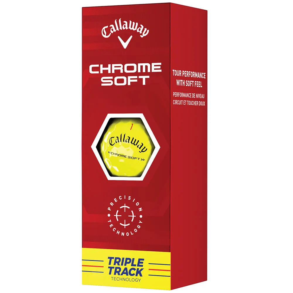 Callaway Chrome Soft Triple Track Golf Balls - Yellow - 4 for 3 (48 Pack)