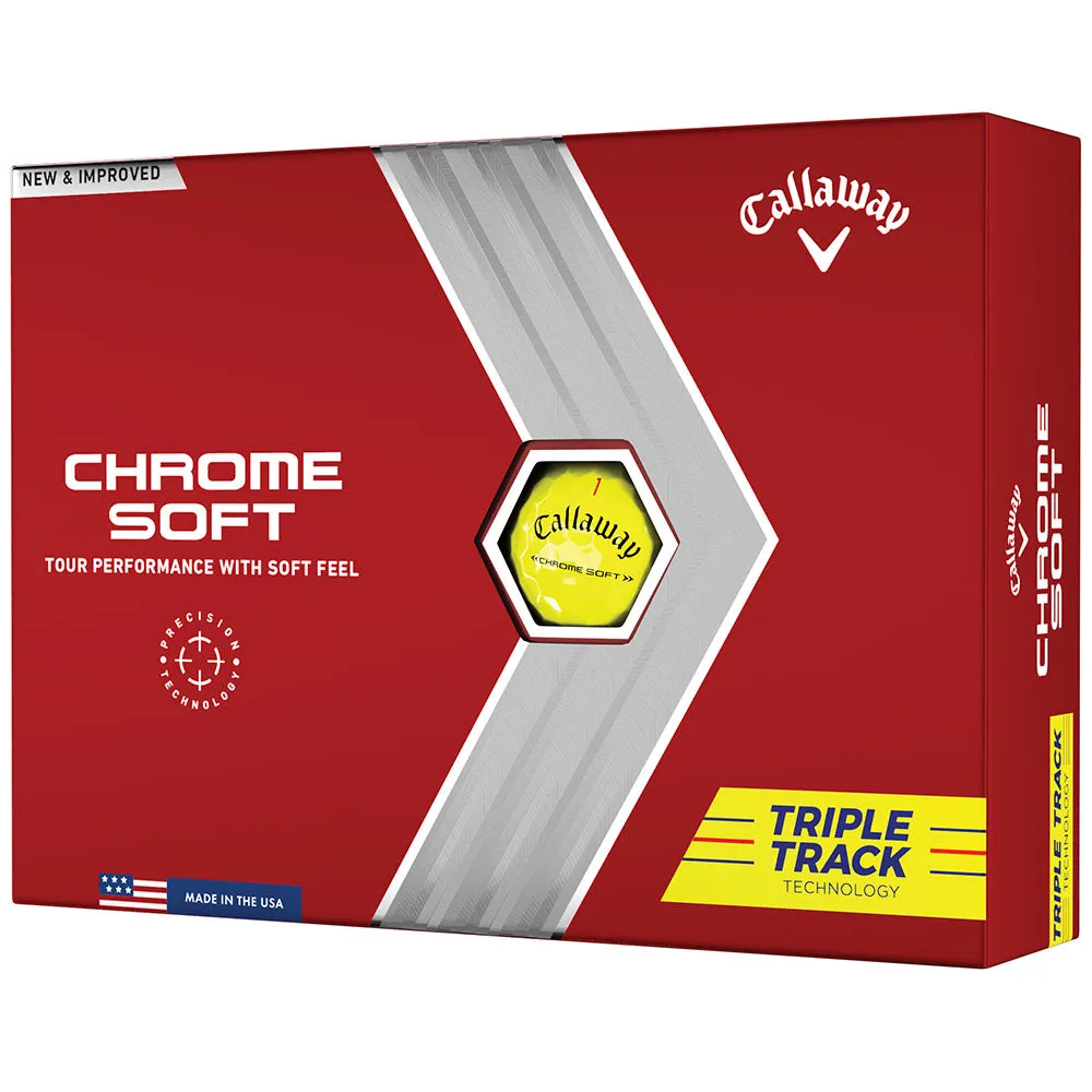 Callaway Chrome Soft Triple Track Golf Balls - Yellow - 4 for 3 (48 Pack)