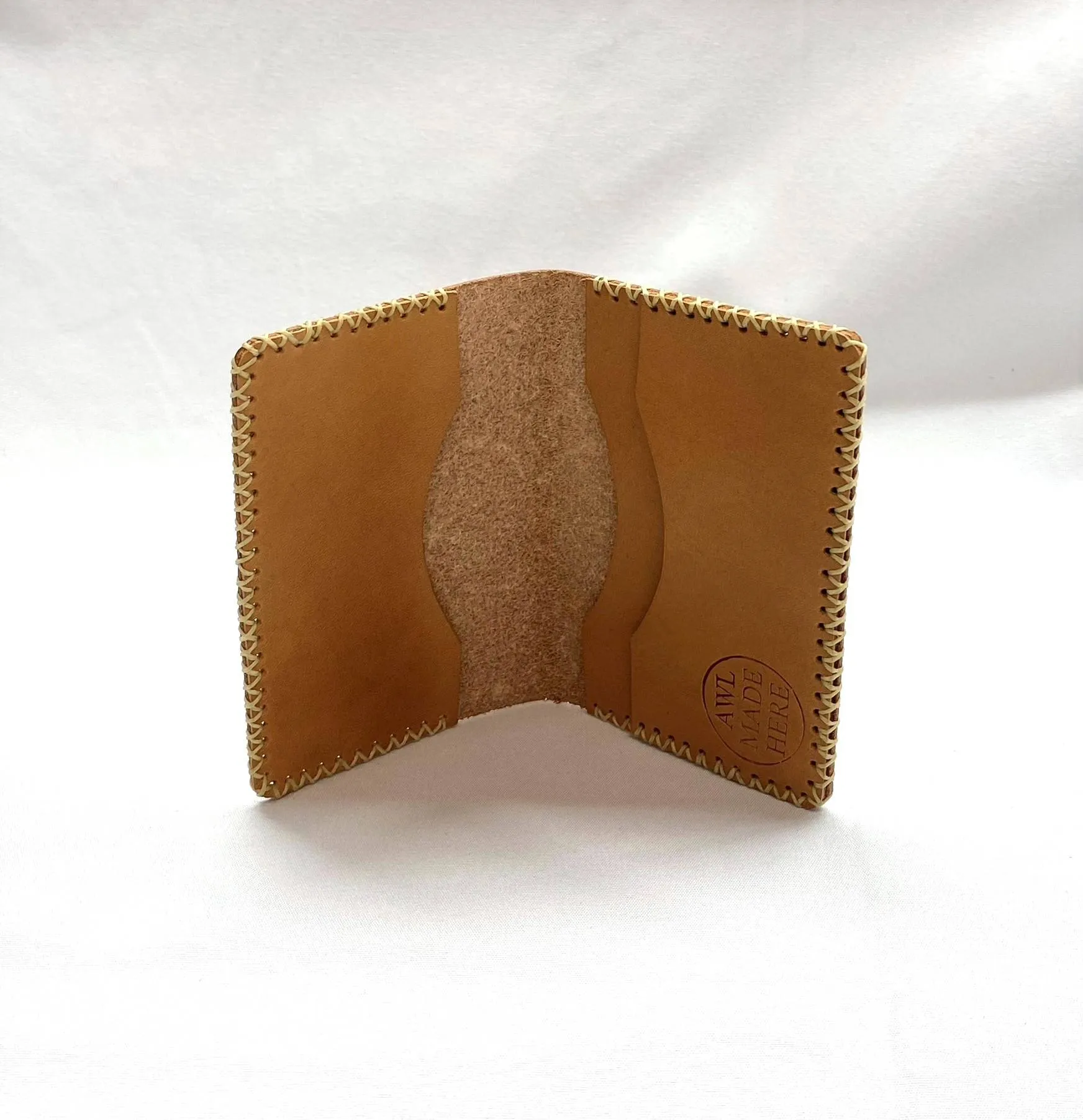 Card Case, Three Pockets. Black or Natural tan