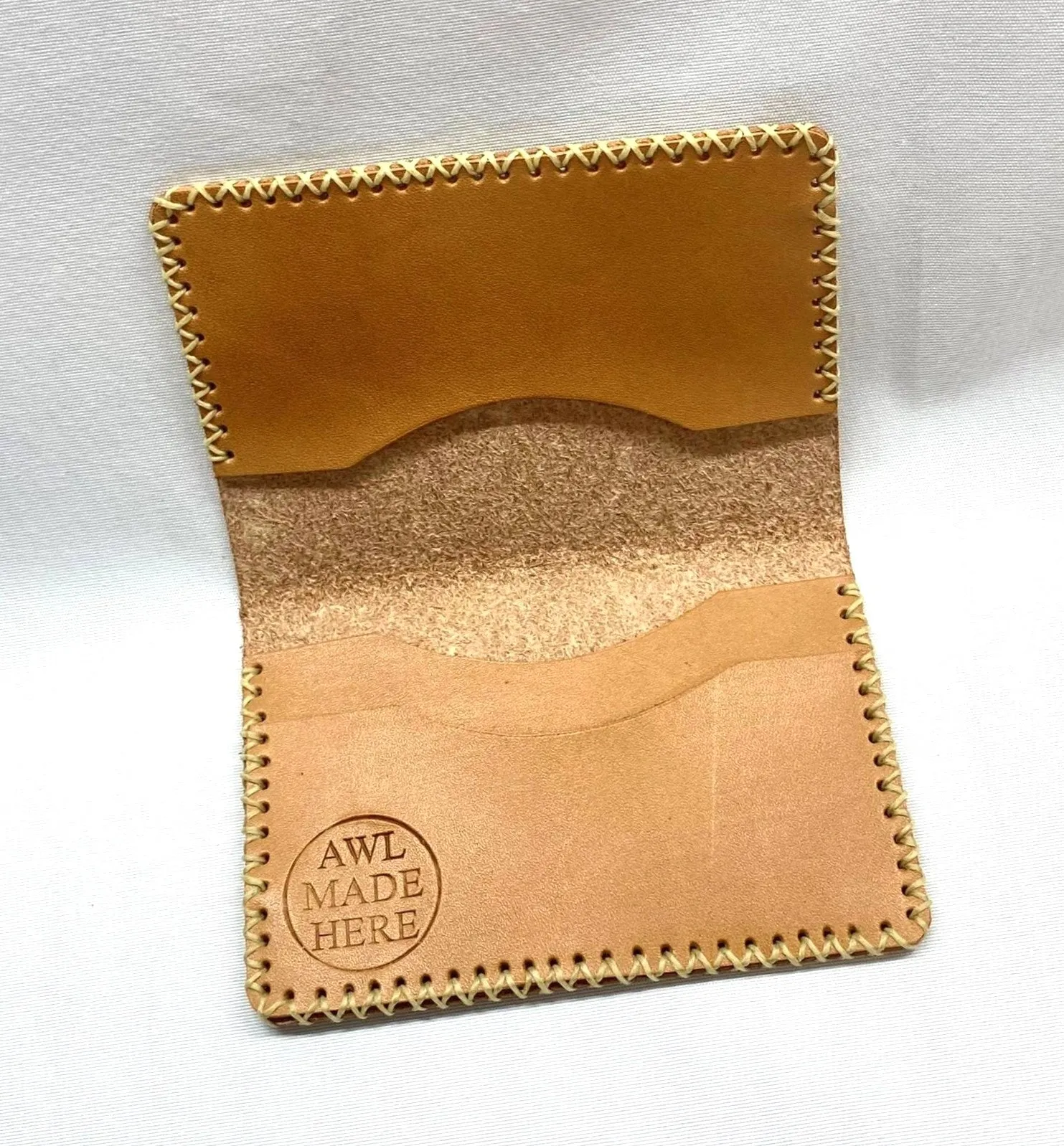 Card Case, Three Pockets. Black or Natural tan