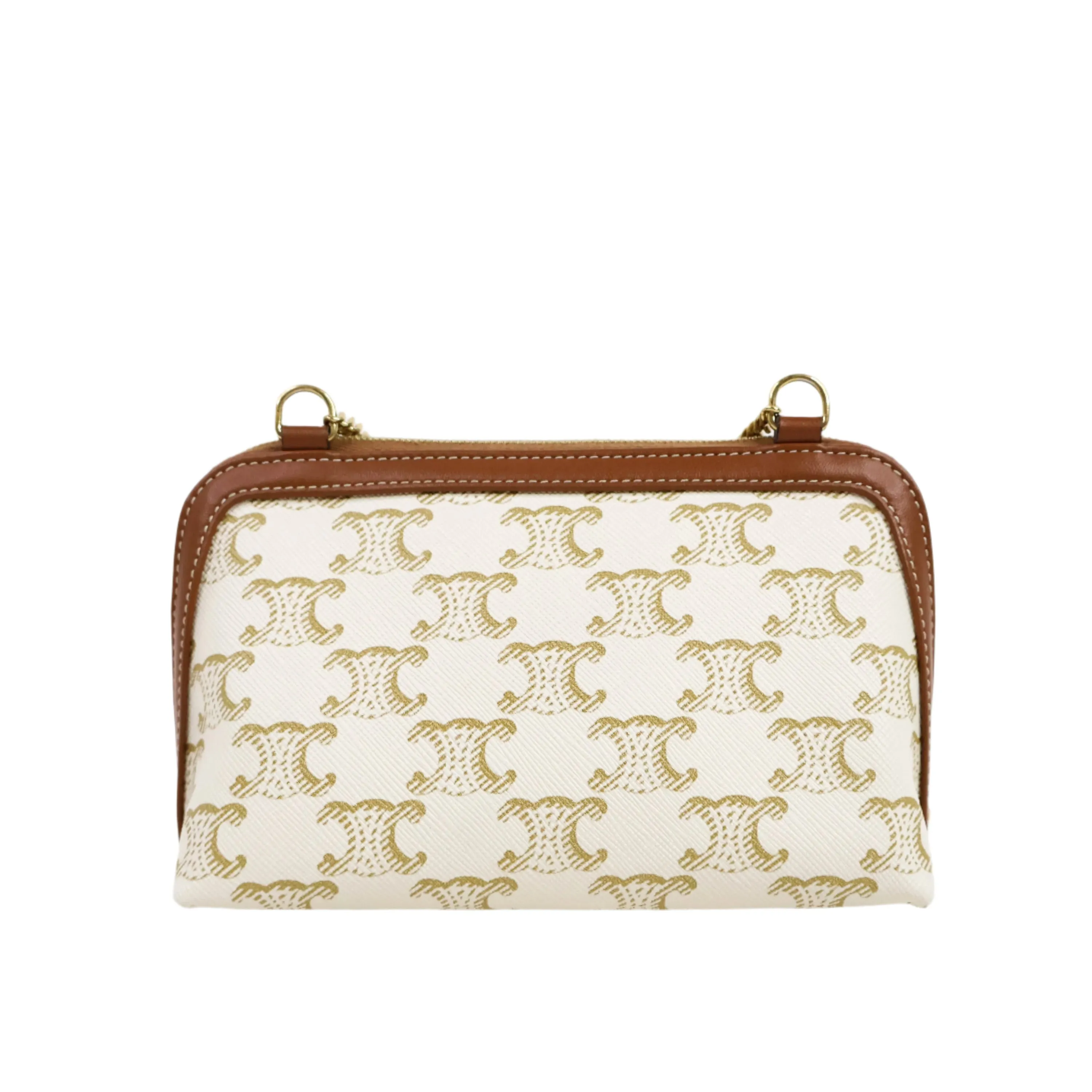 Celine Clutch On Chain White/Tan