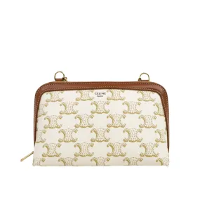 Celine Clutch On Chain White/Tan