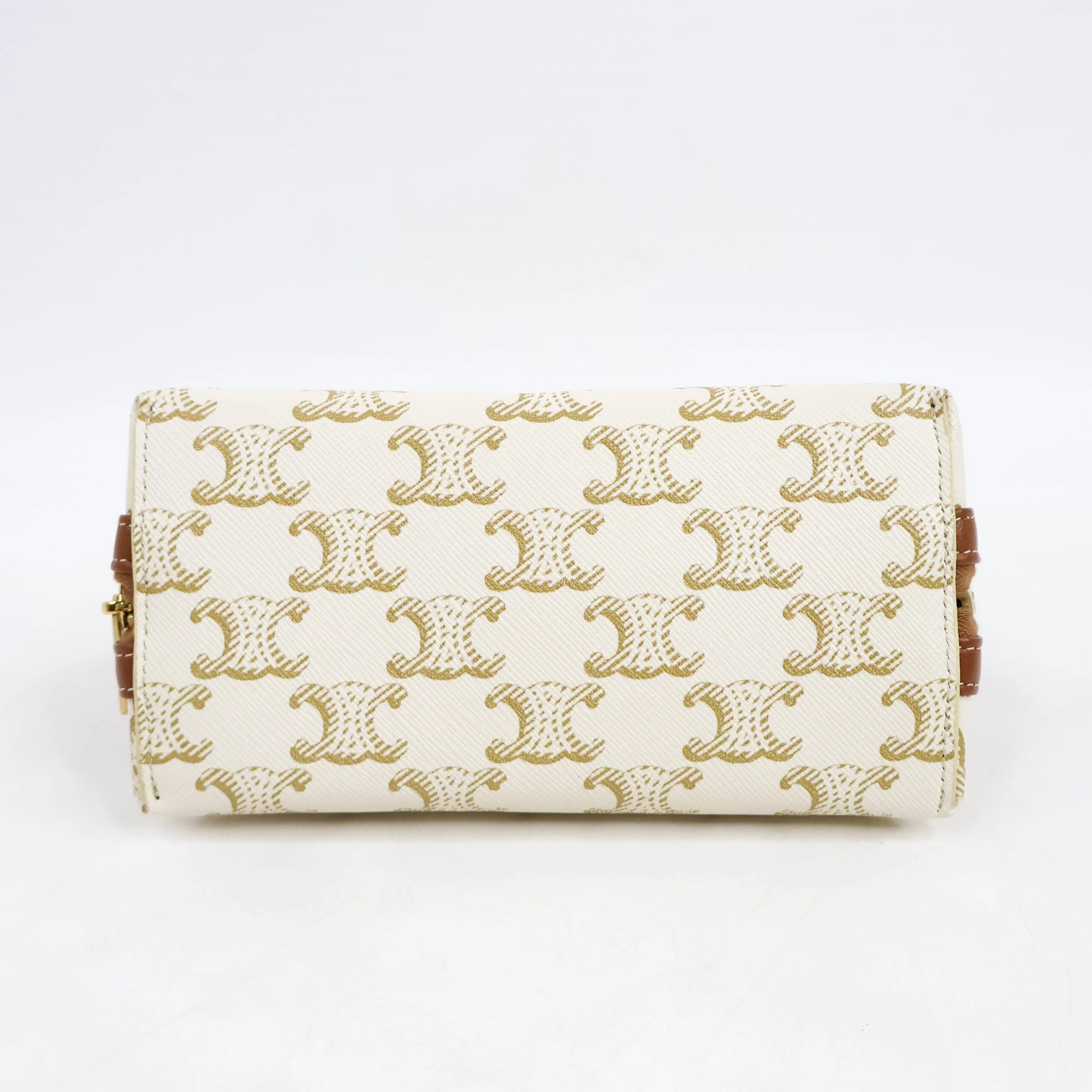 Celine Clutch On Chain White/Tan