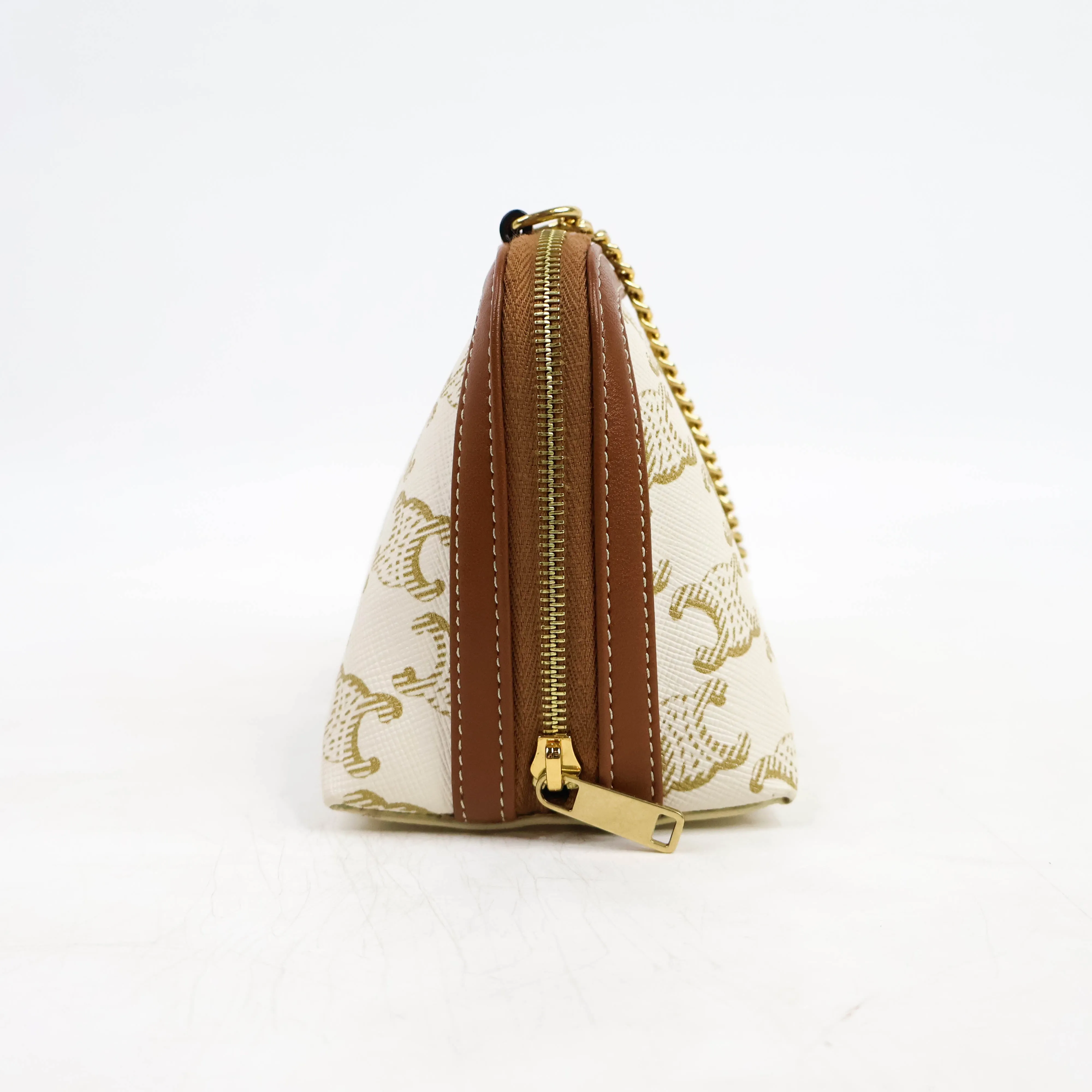 Celine Clutch On Chain White/Tan