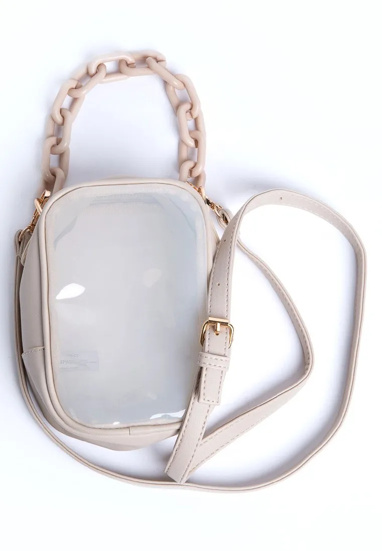 Chain Transparent Handbag - Cream