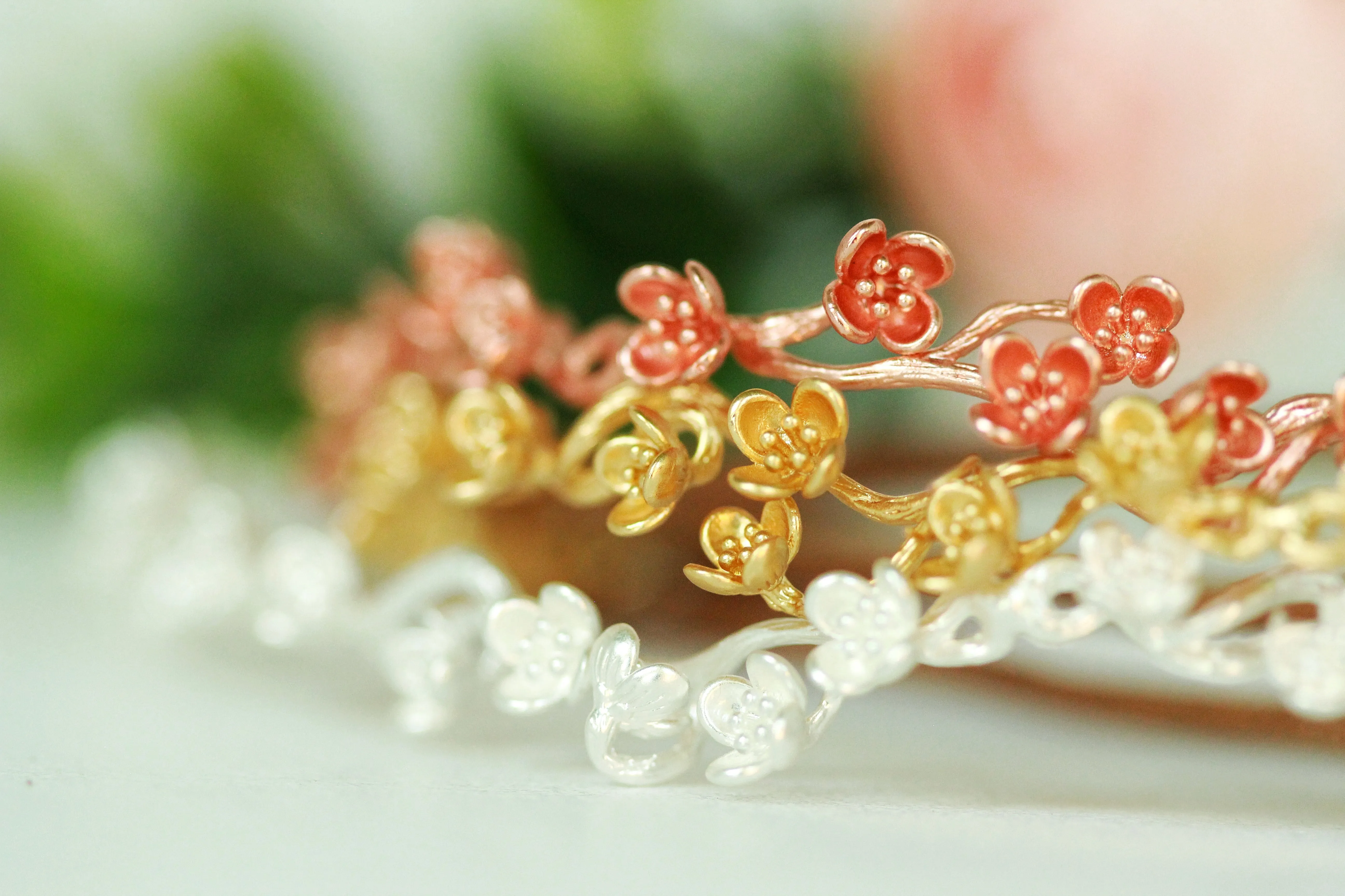 Cherry Blossoms Durable Hair Chain / Wreath - Short version