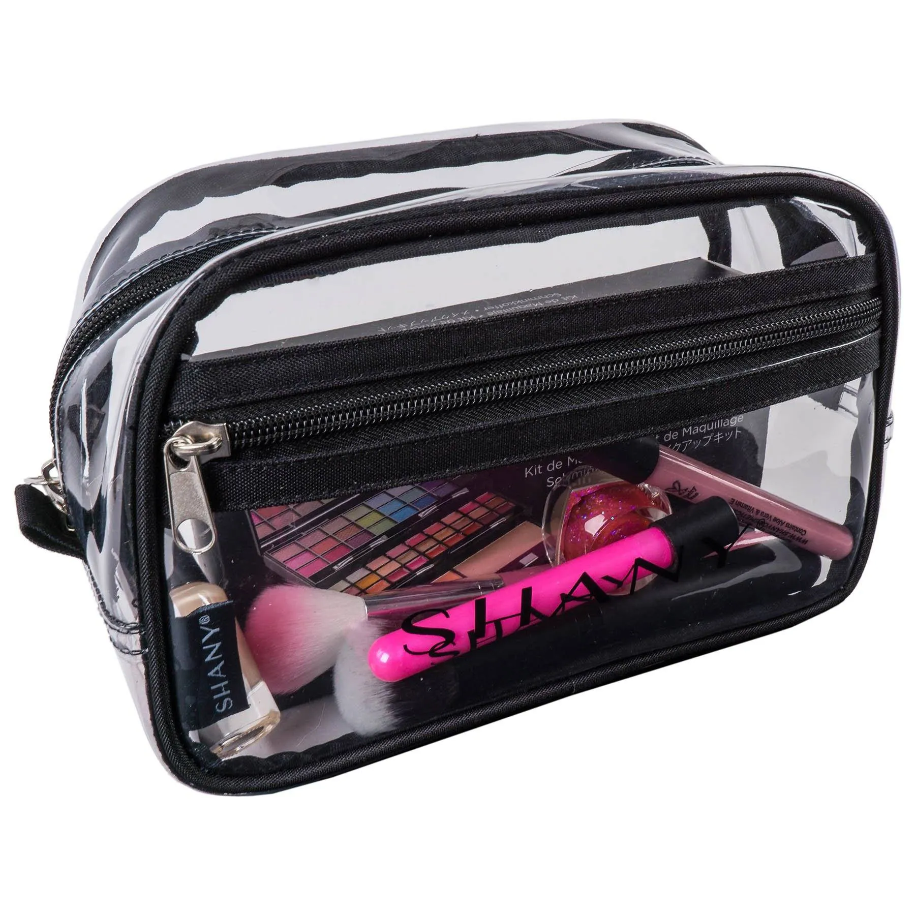 Clear Toiletry Makeup Carry-On Pouch with Zippered Compartment