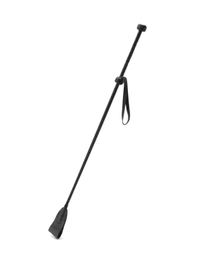 Coco de Mer Black Leather Riding Crop