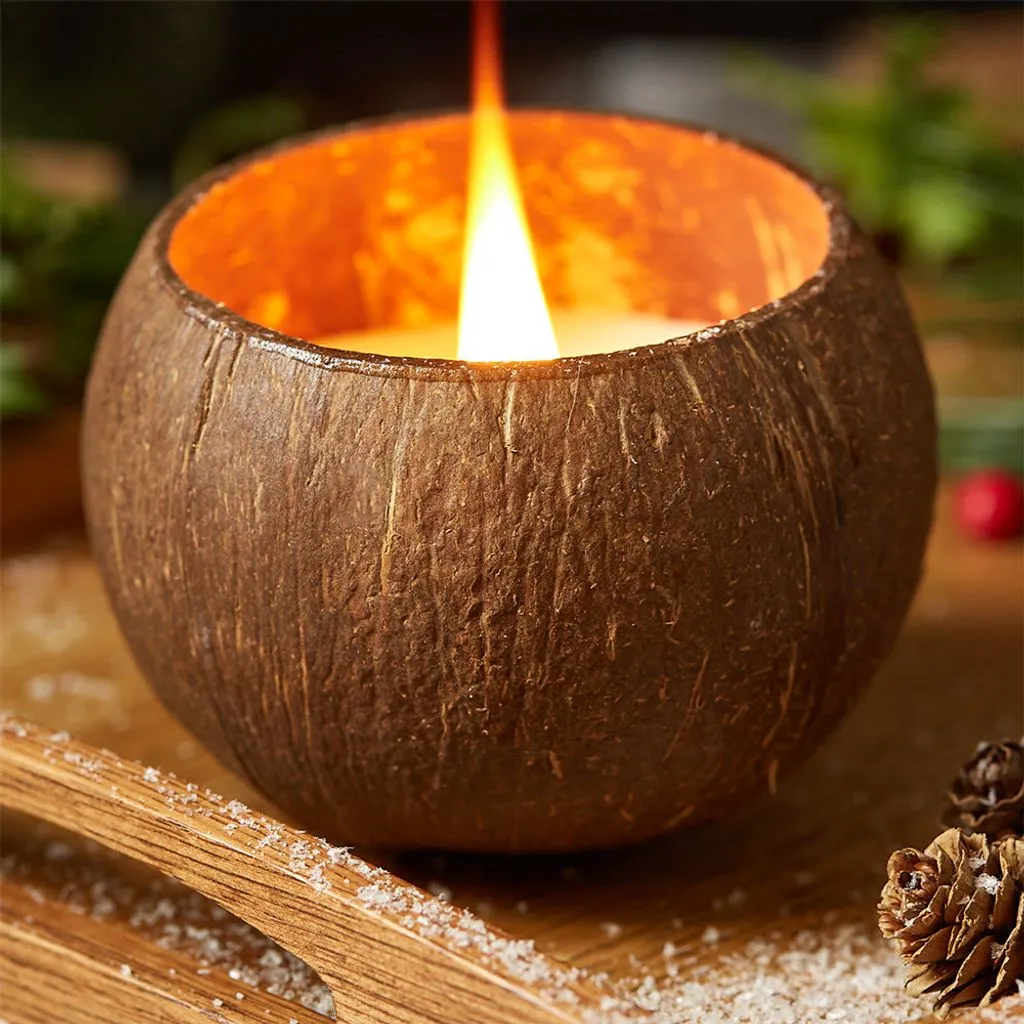 Coconut Shell Soy Wax Candles - Handmade Eco-Friendly & Vegan