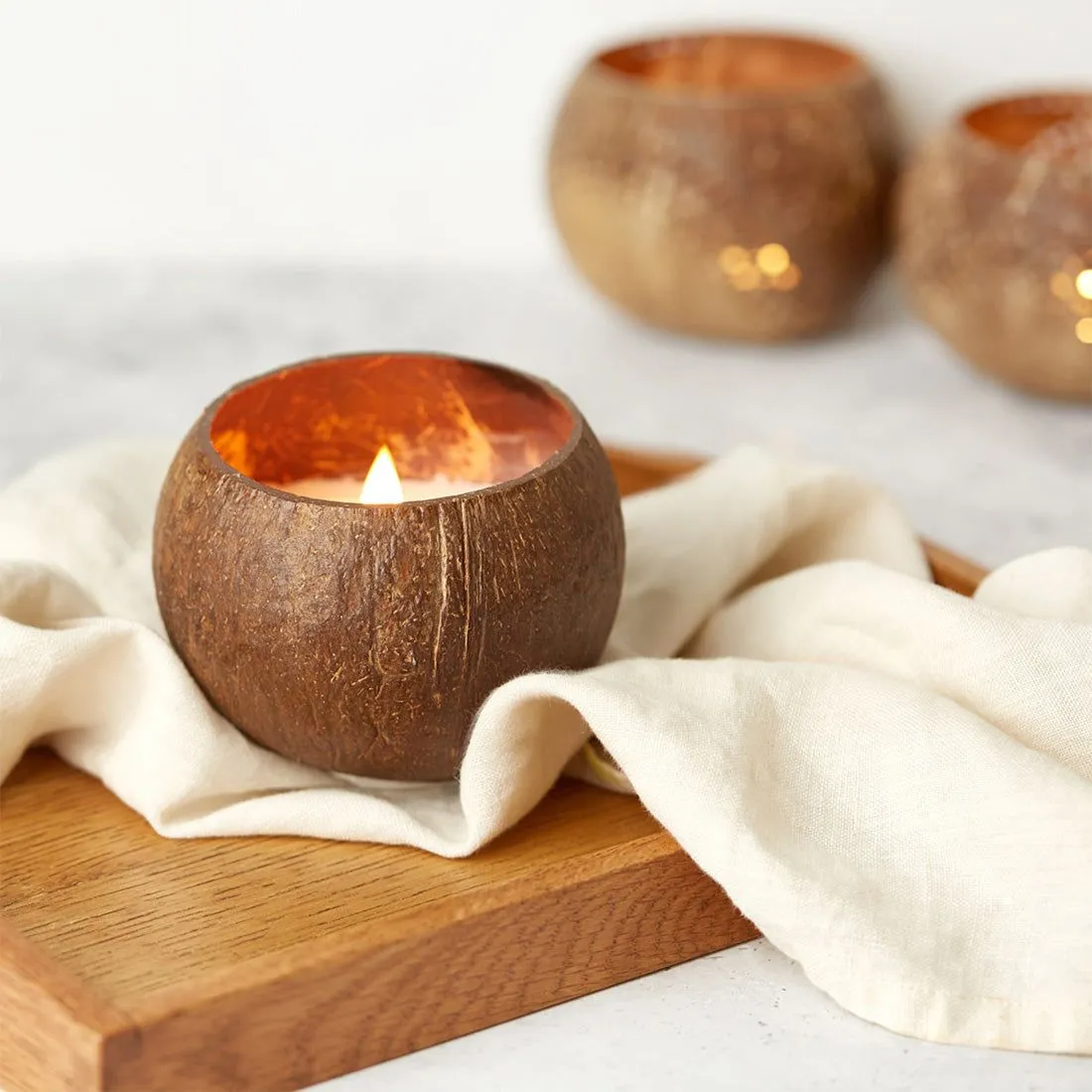 Coconut Shell Soy Wax Candles - Handmade Eco-Friendly & Vegan