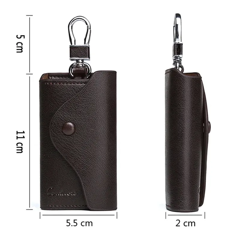 Contacts Genuine Leather Car Key Case Card ID Holder Wallet 1004H